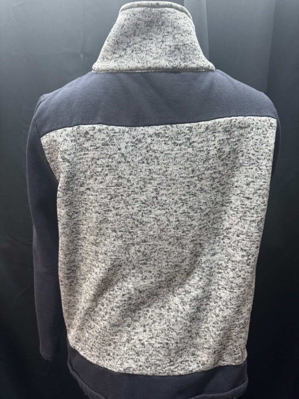 Blair Two-Tone Grey and Black Button-Front Knit Trench - Picture 2 of 3